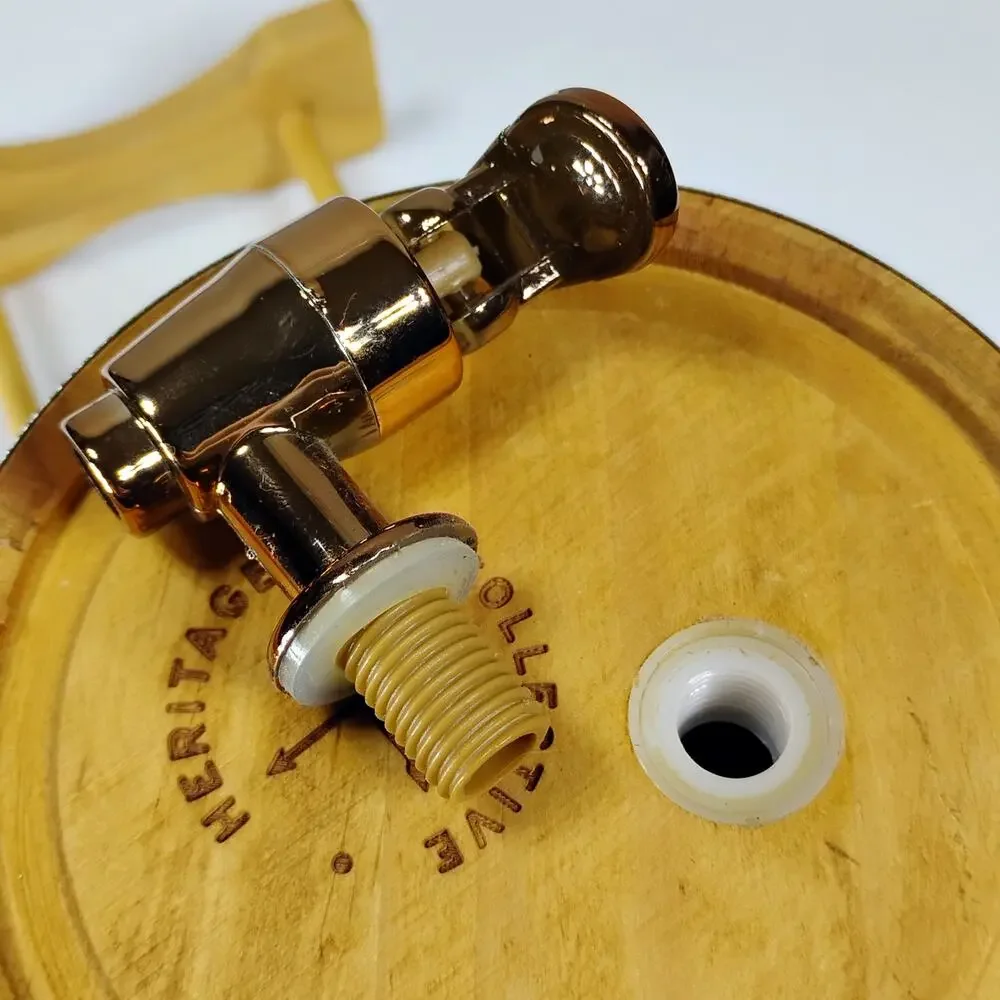 Sharper Image Collective Heritage Wood Barrel Liquor Container Pouring Dispenser